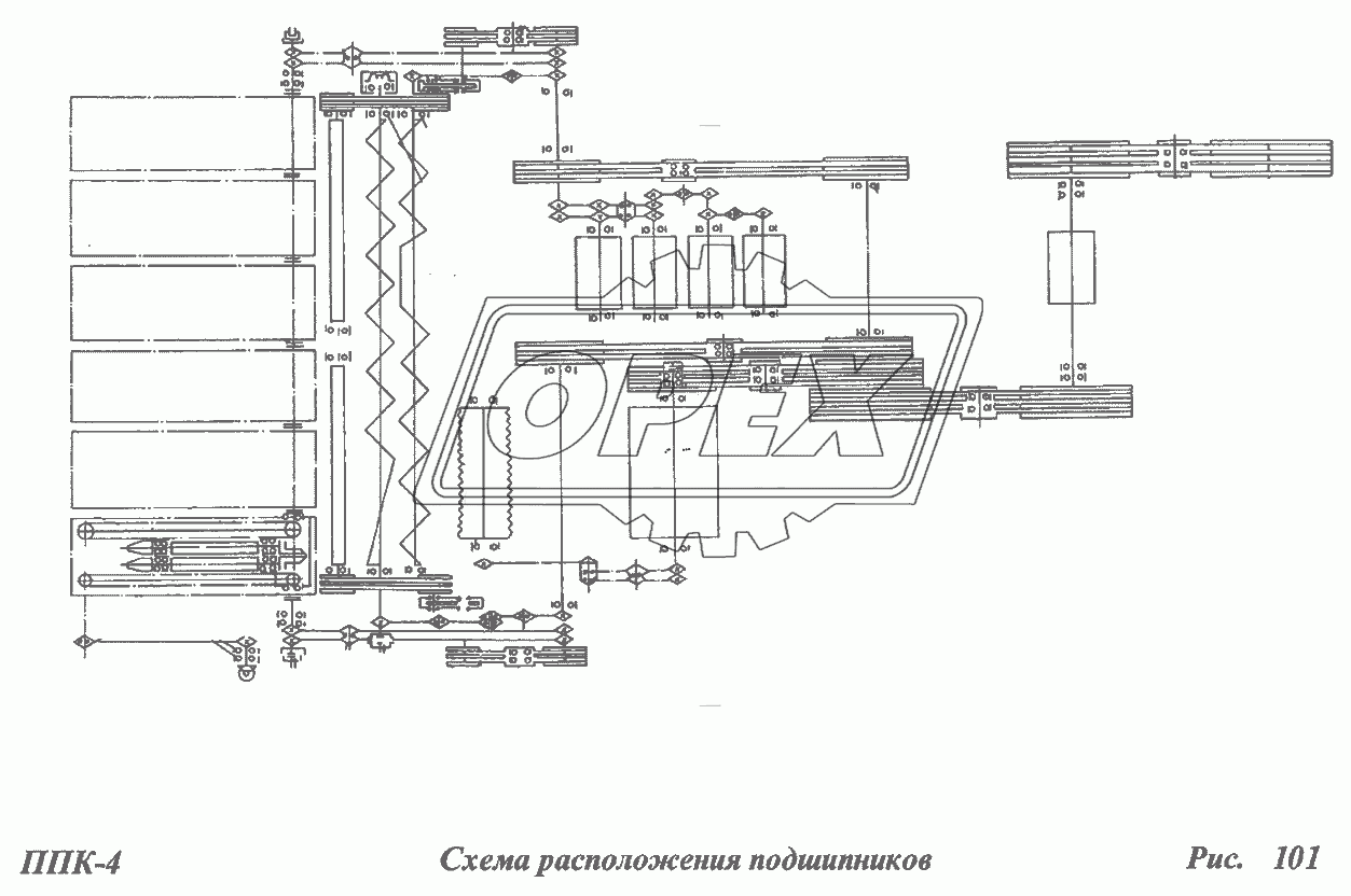 Схема расположения подшипников